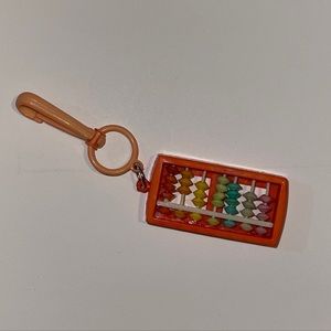 VINTAGE 1980'S RED RAINBOW ABACUS BELL KEYCHAIN CHARM